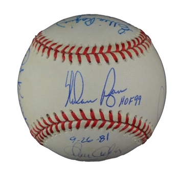 Nolan Ryan 7 No Hitter w/ Catchers baseball (8 Signatures)